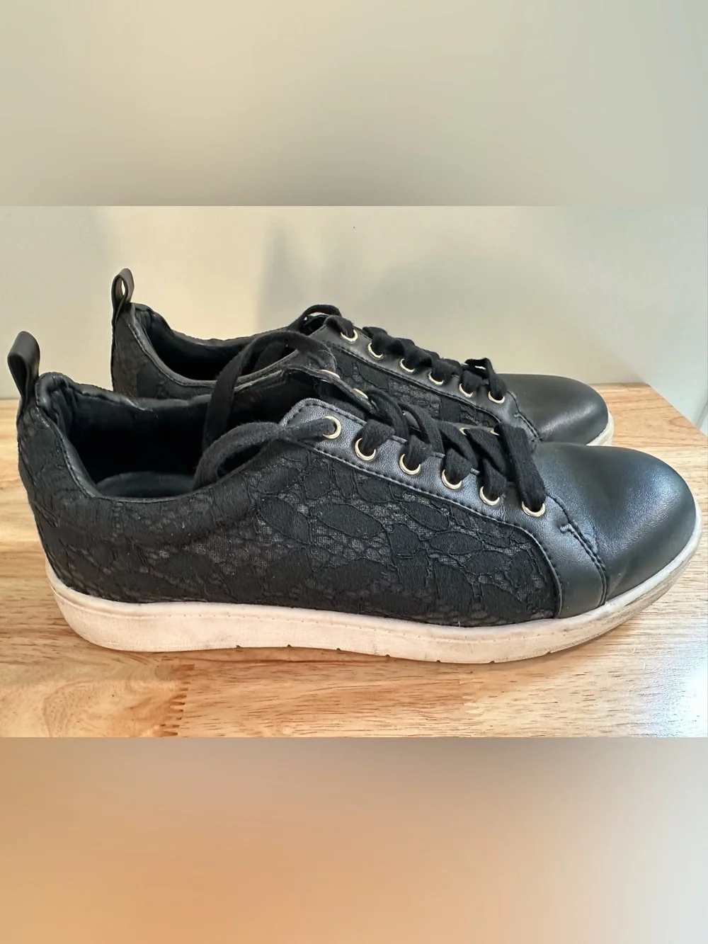 White House Black Market Black Lace Sneakers
